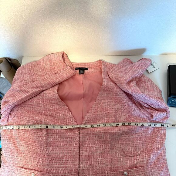 Apostrophe Pink Tweed Style Pink Blazer Jacket Size 24W NWT - Picture 9 of 9